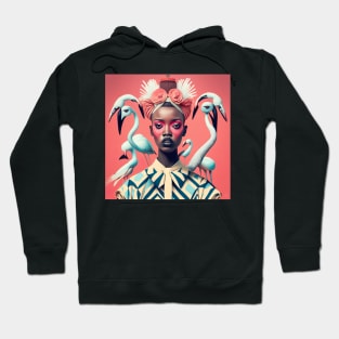 [AI Art] Surrounded by Flamingos Bauhaus Art Style Hoodie